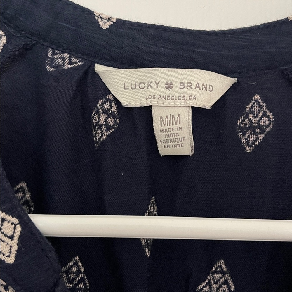 Lucky Brand Navy and White Sleeveless Blouse